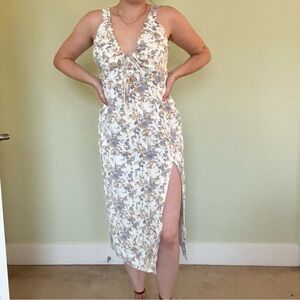 Abercrombie & Fitch White Floral Midi Dress